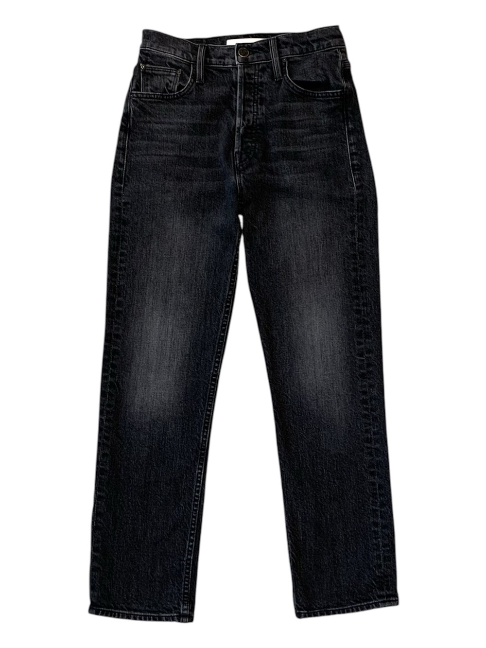 Mother The Tomcat Washed Black Jeans High Rise Button Fly Lies Lies Lies 26 - Picture 3 of 10